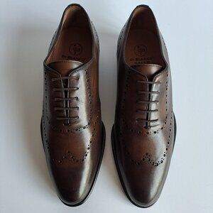 NEW Di Bianco Men's Brown Leather Dress Shoes Size 9.5